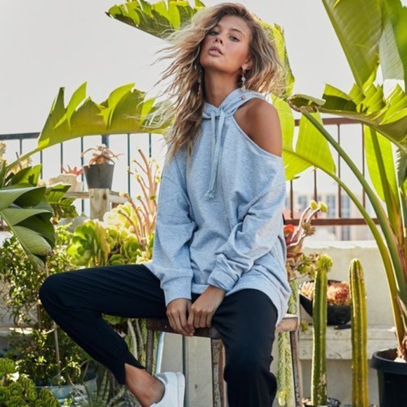 Carmella Gray Cold Shoulder Hoodie - Picture 11 of 13